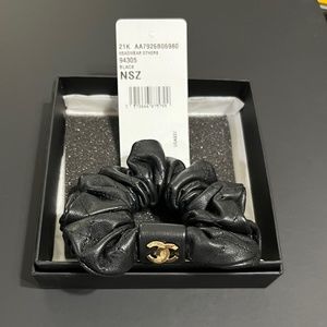 Chanel leather scrunchy